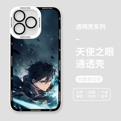 Japanese Anime Sword Art Online Phone Case for Iphone 17 16 15 14 13 12 11 Pro Max Plus Mini Air Asuna Kirito Phone Cover