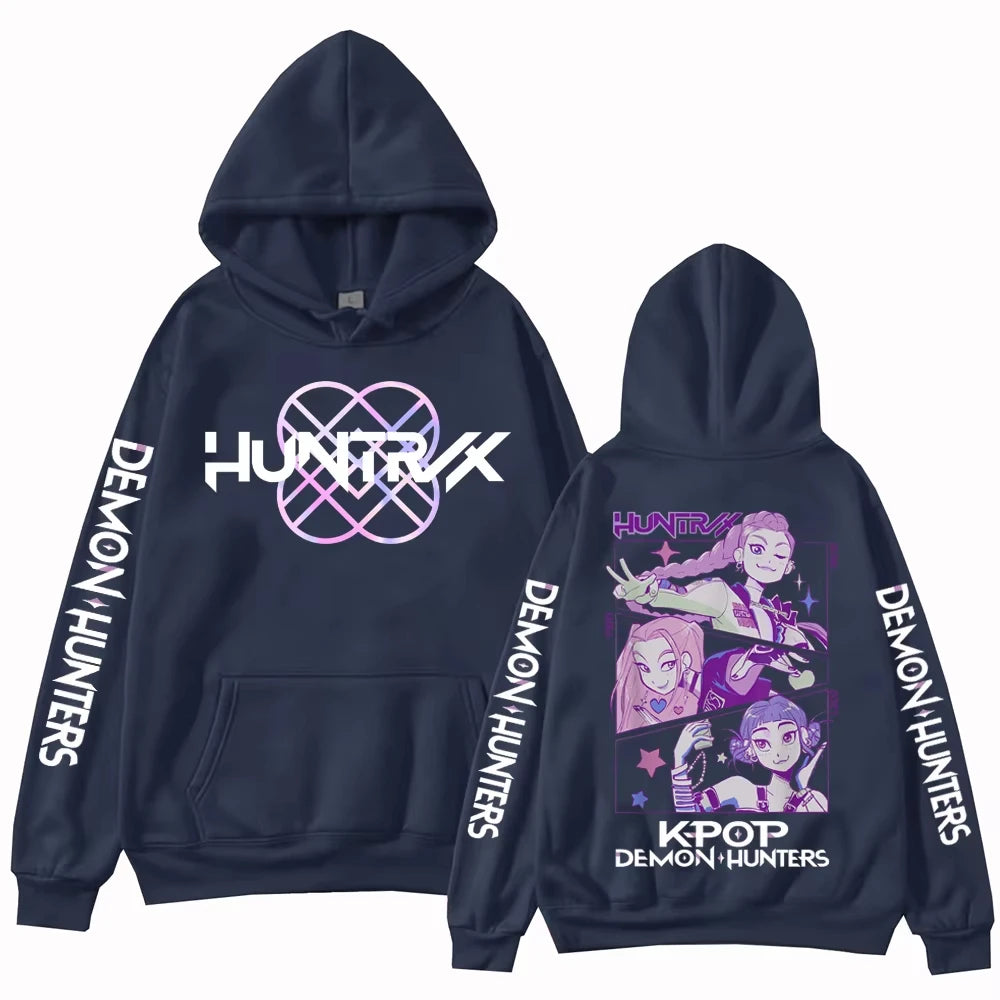 Hot Anime K-Pop Demon Hunters Hoodie Mira Rumi Zoey Printing Sweatshirts Women Men Fashion Harajuku Hip Hop Pullover Tops