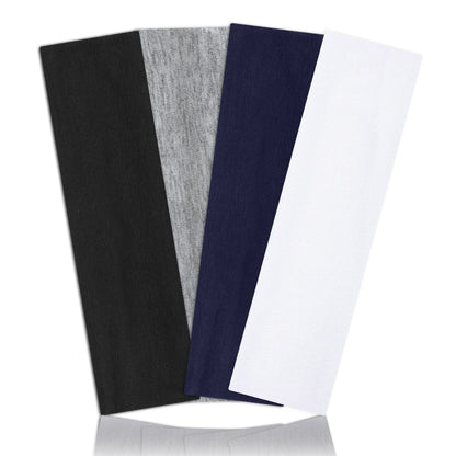 4pcs Simple Basic Solid Color Leopard Print Face Wash Cycling Running Sports Yoga Leisure Sweat-Absorbing Headband