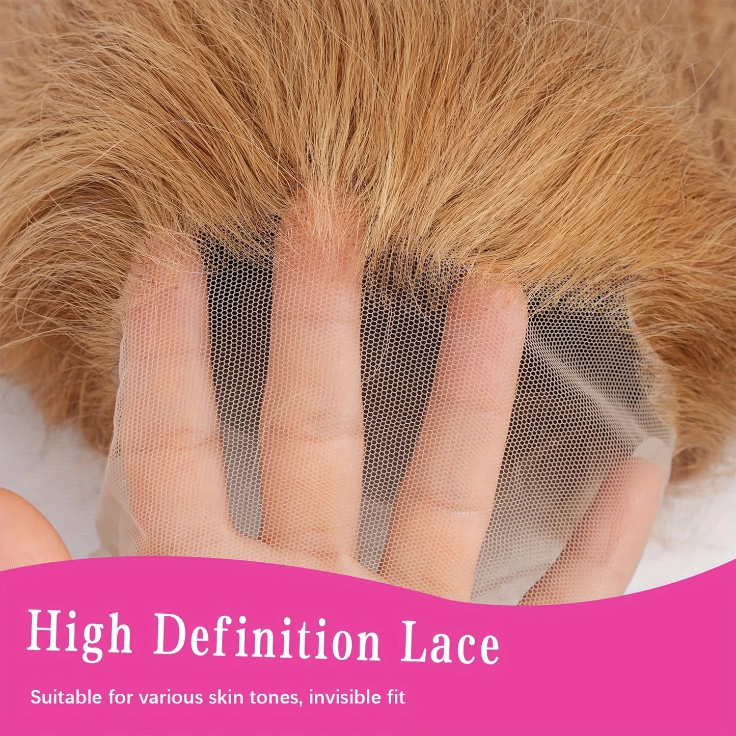 38 Inch 13x6 HD Transparent Lace Front Wig Human Hair Deep Wave Pre Plucked 200% Density Honey Blonde Human Hair Wig For Women