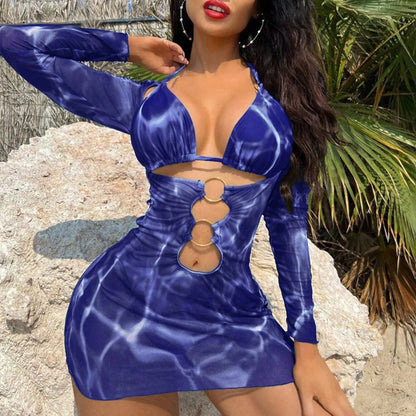 Swimwear Woman 2025 European And New 2025 Bikini Foreign Trade Swimsuit Three Piece Set Long Skirt Split Monokini ropa de mujer