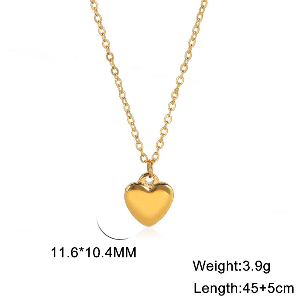 COOLTIME Love Heart Necklace for Women Stainless Steel Choker 2025 Trend Fashion Minimalist Party Jewelry Gift New in