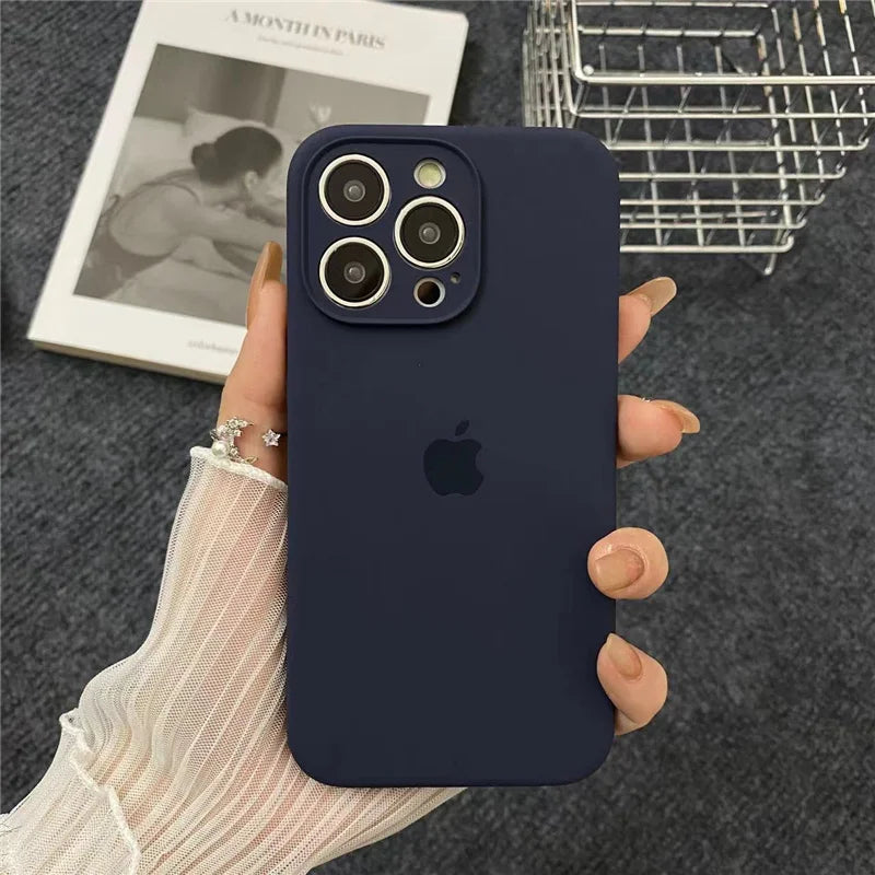 Original Liquid Silicone Phone Case For iPhone 13 16 15 12 14 Pro Max  Cases For iPhone 14 15 13 12 16 Plus Protection Cover