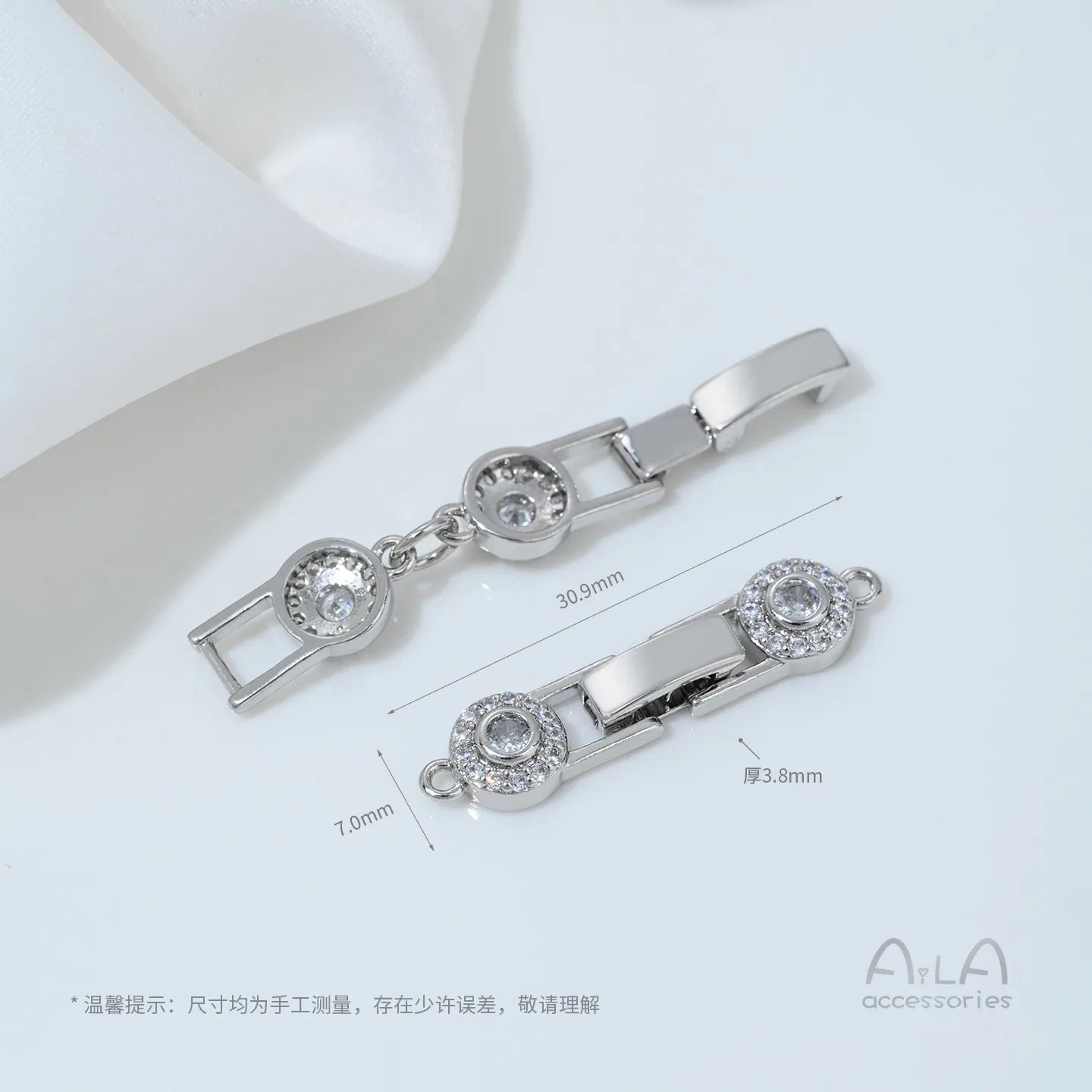 14K Gold-plated Zirconium Multi-row Multi-purpose End Clasp Diy Handcrafted Beaded Bracelet Necklace Clasp Accessory Material