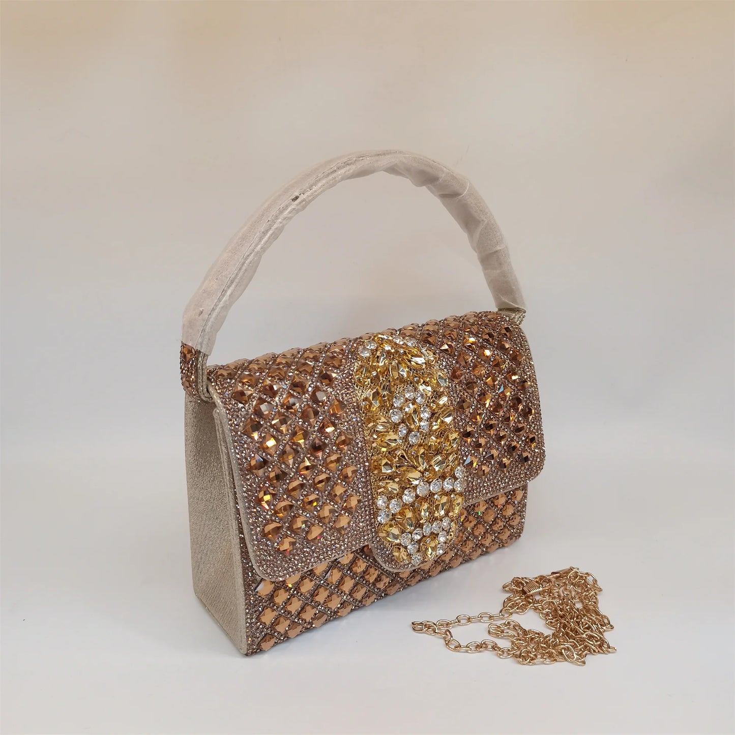 Hot Sale Women Shiny Rhinestone Embellished Clutch Shoulder Bag Evening Party Wedding Handbag Crossbody Bag F5-917-3.