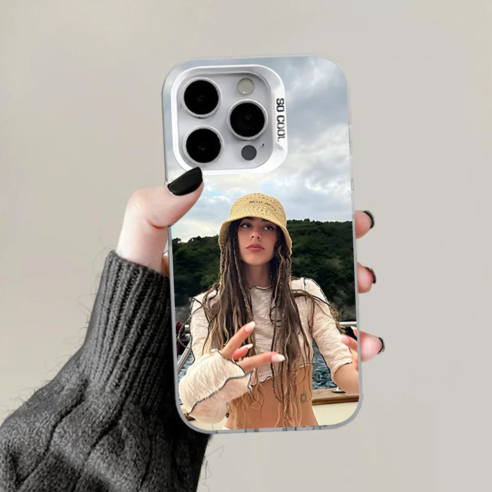 TINI Martina Stoessel Phone Case For iPhone 16,15,14,13,12,11,Pro,Max,Plus,Mini,XS,SE Anti Fall Gray White Matte Hard Bumper