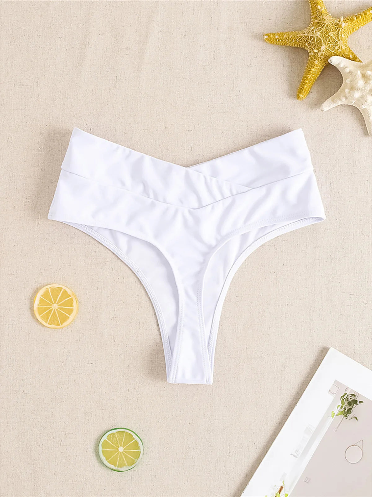 S - XL High Waist High Leg Cut Bikini Bottom Swim Brief Women Swimwear Female Bather Brazilian Tanga Panties Underwear V7095