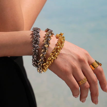 Ferris Wheel Chic Multi Hearts Love Stainless Steel Bracelet for Women two-tone Waterproof Charm Luxury Jewelry Gift