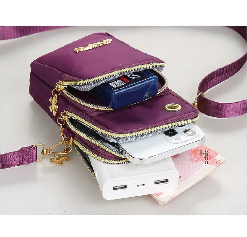 New Balloon Mobile Phone Crossbody Bags for Women Fashion Women Shoulder Bag Cell Phone Pouch With Headphone Plug 3 Layer Wallet.
