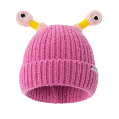 Luminous Led Light Little Monster Eyes Hat Beanie For Women Girls Cute Cartoon Antenna Winter Warm Funny Knitted Woolen Hat