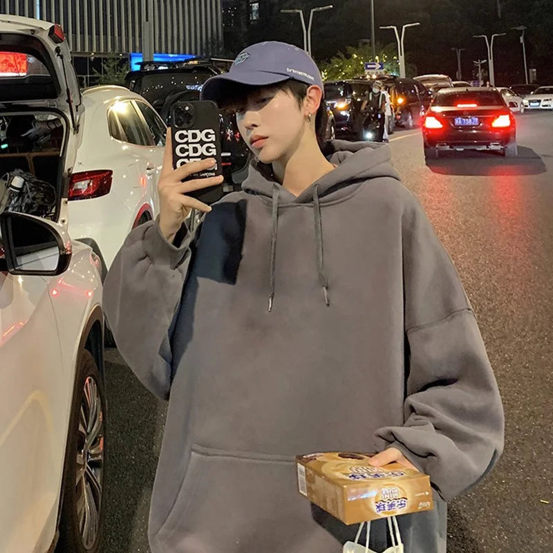 Autumn New Anime Crane Printed Pullover Hoodies For Men Hip Hop Fashion Graphic Hooded Sweatshirts Aesthetic Y2K Hoodie Clothes