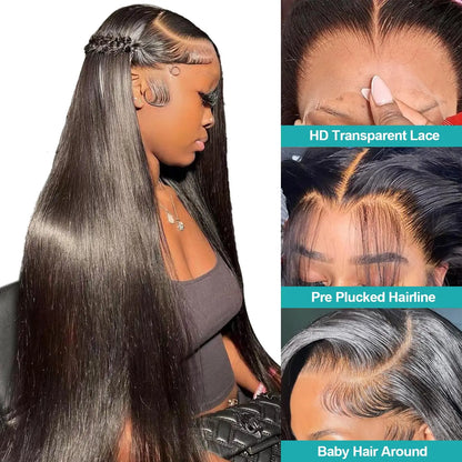 13x4 13x6 Straight Lace Front Wigs Human Hair HD Transparent 360 Lace Frontal Wigs Brazilian 5X5 6X4 4x4 Closure Wig