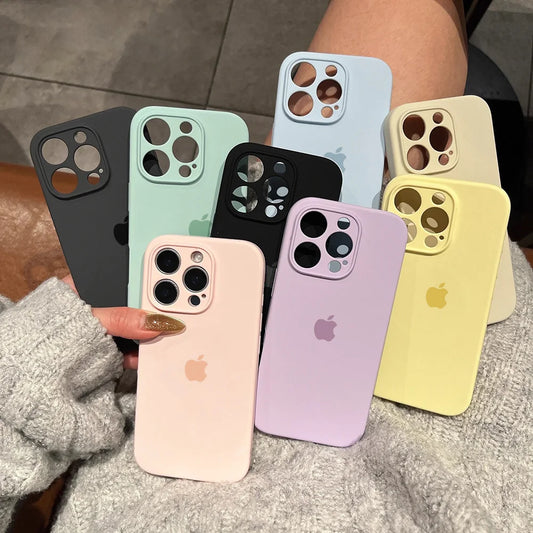 Original Liquid Silicone Phone Case For iPhone 13 16 15 12 14 Pro Max  Cases For iPhone 14 15 13 12 16 Plus Protection Cover.