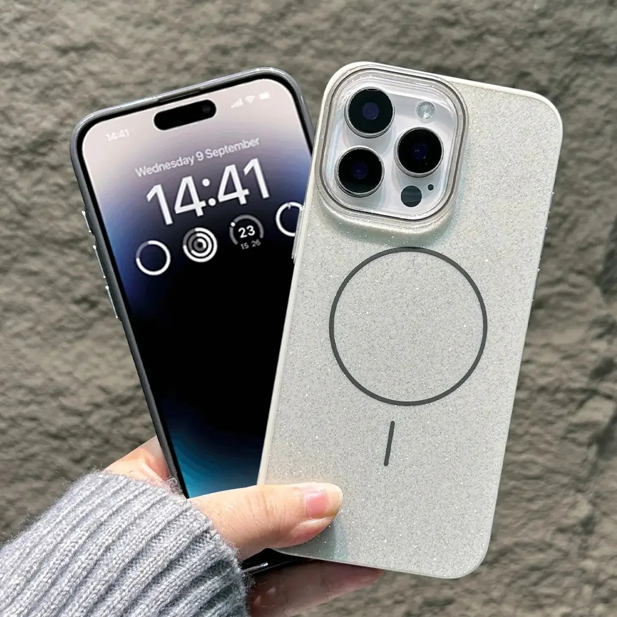 Glitter Bling For Magsafe Phone Case For iPhone 16 15 14 13 12 11 Pro Max Plus Magnetic Wireless Charging Fashion Candy Cover