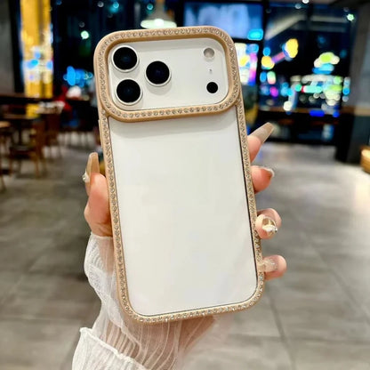 Solid Color Glitter Diamond Phone Cases For iPhone 17 17AiR Air 17Pro 17ProMax Pro Max Case Rhinestone Transparent Cover Carcase