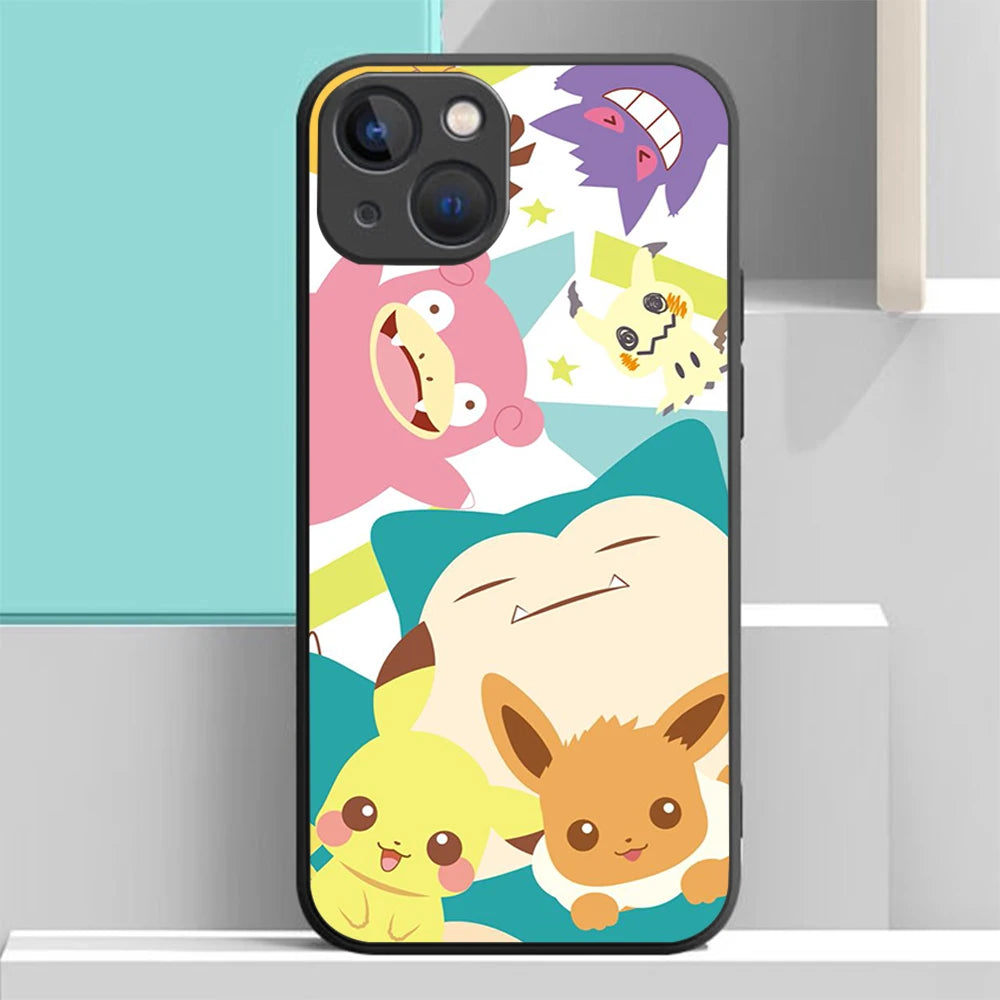 S-71 Cartoon Pokemon Soft Case for iPhone 14 13 11 12 XS Pro Max Plus X
