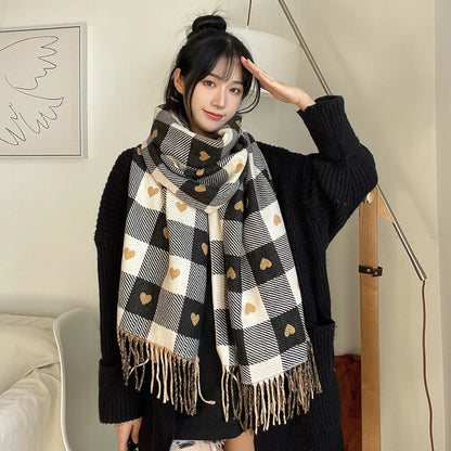 2025 Luxury Winter Cashmere Scarf Women New Design Warm Pashmina Long Tassel Scarves Female Print Shawl Thick Foulard Bufanda