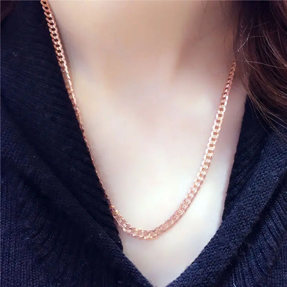 585 purple gold chunky necklace new luxury palace style delicate chain plated 14K rose gold accessories jewelry gift