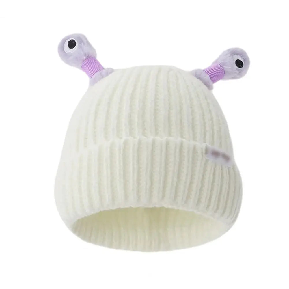 Luminous Led Light Little Monster Eyes Hat Beanie For Women Girls Cute Cartoon Antenna Winter Warm Funny Knitted Woolen Hat