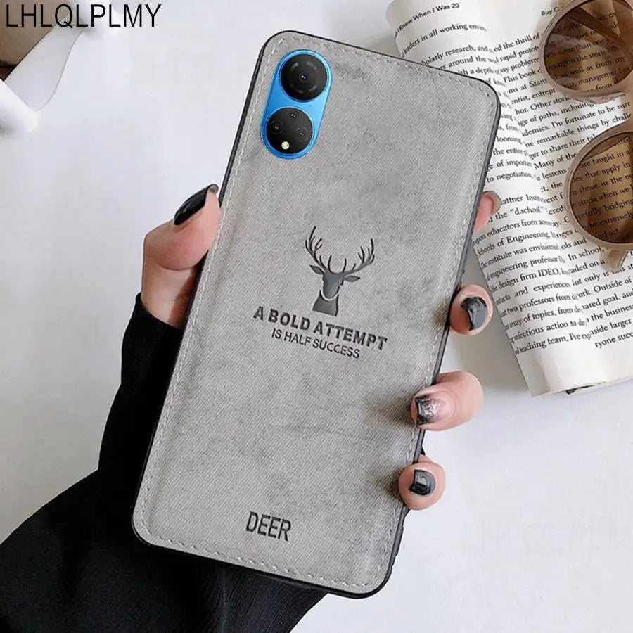 Fabric Cloth Deer Pattern Case For Huawei Nova 10 9 SE 8 12 12S 12i Y72 Honor 50 90 Lite Smart Soft Cover