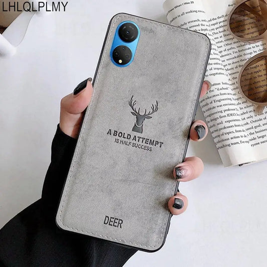 Fabric Cloth Deer Pattern Case For Huawei Nova 10 9 SE 8 12 12S 12i Y72 Honor 50 90 Lite Smart Soft Cover