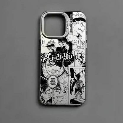 B-Black Clover Asta Fishion Phone Case For IPhone 17 16 15 14 13 12 11 Pro Max Air Multicolor Matte Laser Metallic Aurora Funda
