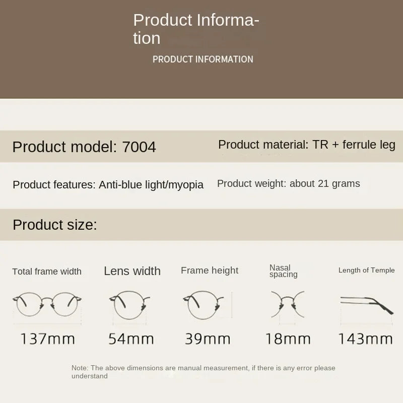 New Anti Blue Light Plain Eyeglasses High Quality High Definition Eyewear Plain Glasses Frame Network Popular Unisex Trendy