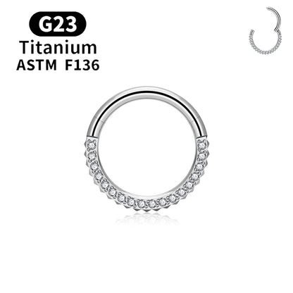 G23 Titanium Bamboo Shape Nose Ring Septum Ring Hoop 16G Zircon Ear Cartilage Tragus Helix Daith Piercing Earrings Body Jewelry