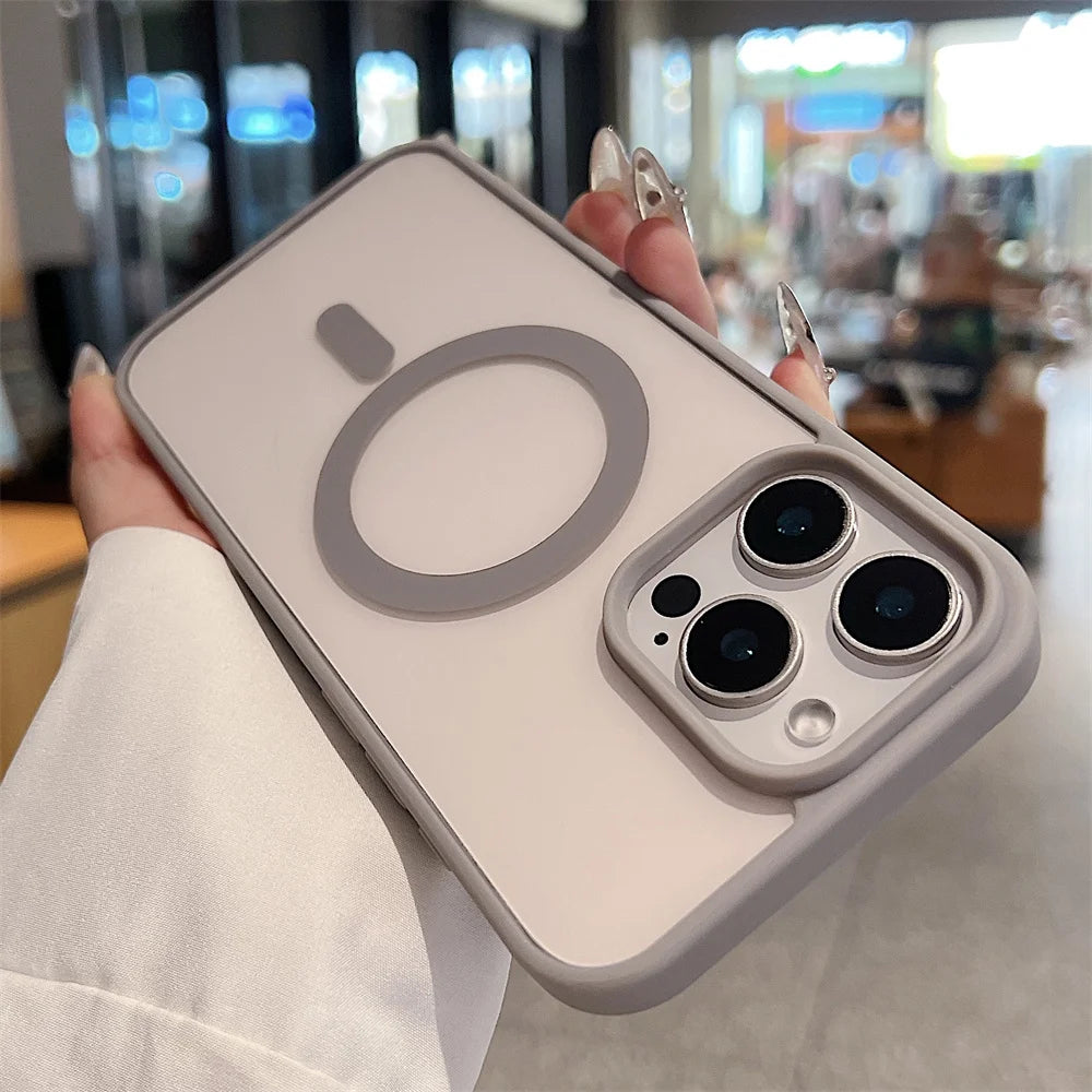 iPhone 16 15 14 Pro Max Plus 13 12 Mini 11 XS XR 7 8 Magnetic Wireless Charge Cases Cover Luxury Magsafe Transparent Case For