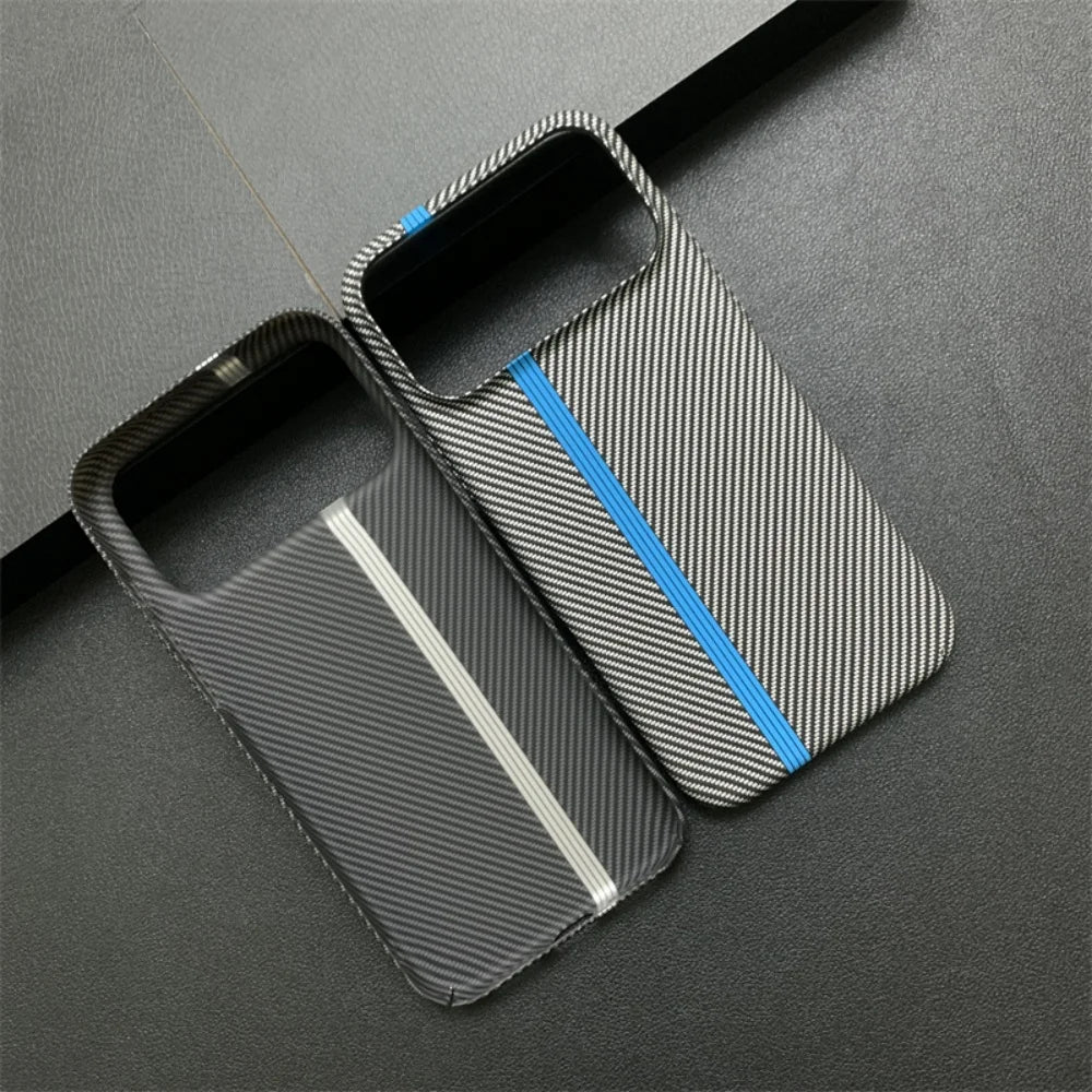 Luxury Carbon Fiber Plastic UltraThin Armor Case For iPhone 17 16 15 14 Plus 13 12 11 Pro Max Shockproof Protect Hard Cool Cover