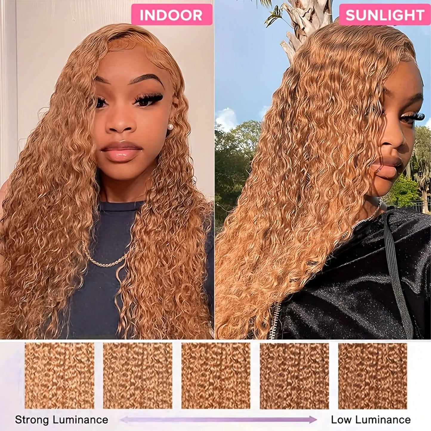 38 Inch 13x6 HD Transparent Lace Front Wig Human Hair Deep Wave Pre Plucked 200% Density Honey Blonde Human Hair Wig For Women
