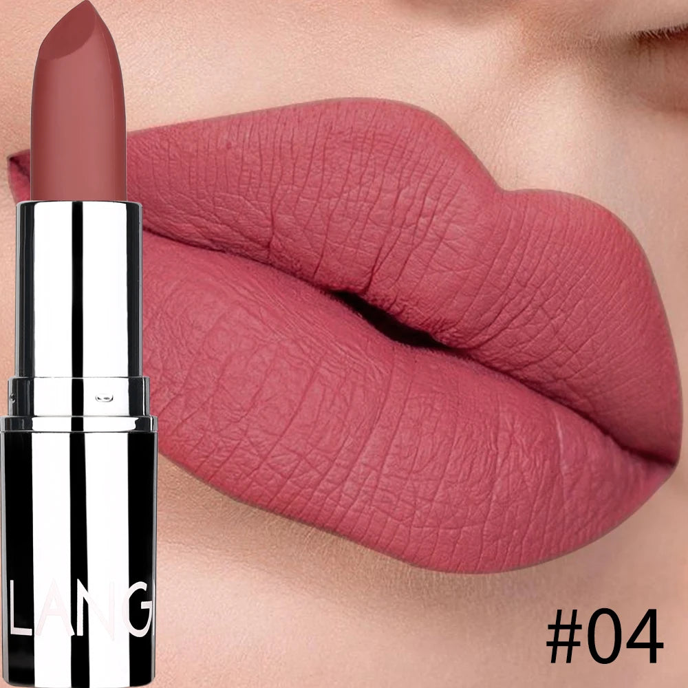 Langmani Silver Tube Matte Lipstick Non Staying Cup Makeup Lipstick  8 colors available