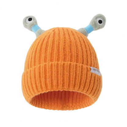 Luminous Led Light Little Monster Eyes Hat Beanie For Women Girls Cute Cartoon Antenna Winter Warm Funny Knitted Woolen Hat