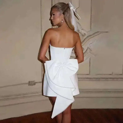 Townlike Pearl Bow Backless Nightclub Sexy Party Dress Women 2025 Spring Summer Dress Maxi Long Slim Bodycon Dresses