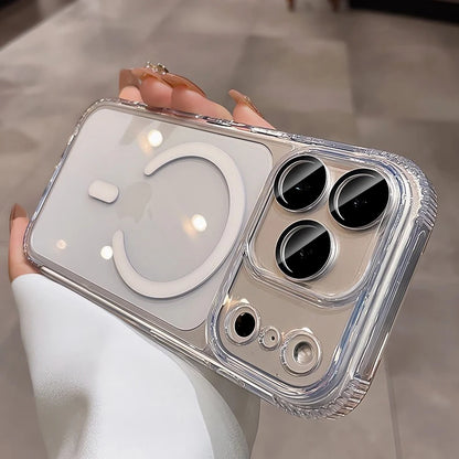 High Clear With Camera Control Button Magsafe Case for iPhone 17 16 Pro Max 17Pro 16Pro Transparent Magnetic Ultra Thin PC Cover