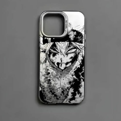 B-Black Clover Asta Fishion Phone Case For IPhone 17 16 15 14 13 12 11 Pro Max Air Multicolor Matte Laser Metallic Aurora Funda