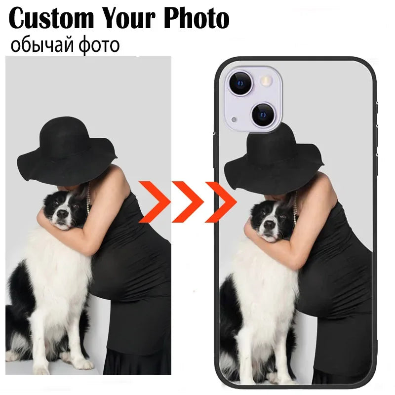 Custom Phone Cases For iphone 16 e 14 Pro Max 13 Mini 15 Plus Glass Silicone Cover Customized Photo Personalized Pictures Fundas
