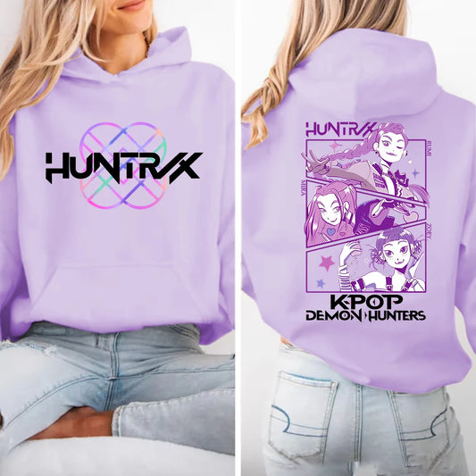 Hot Anime K-Pop Demon Hunters Hoodie Mira Rumi Zoey Printing Sweatshirts Women Men Fashion Harajuku Hip Hop Pullover Tops