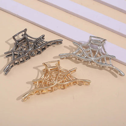New Spider Web Metal Hair Crab Alloy Halloween Hair Claw Clips Hairgrip Hairpin Barrette Clamps Party Hair Accessories