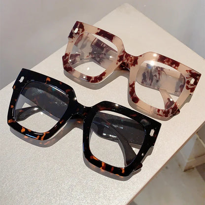 Large Square Frame Clear Lens Glasses Anti Blue Light Spectacles Optical Square Computer Big Eye Glasses Frame Eyewear