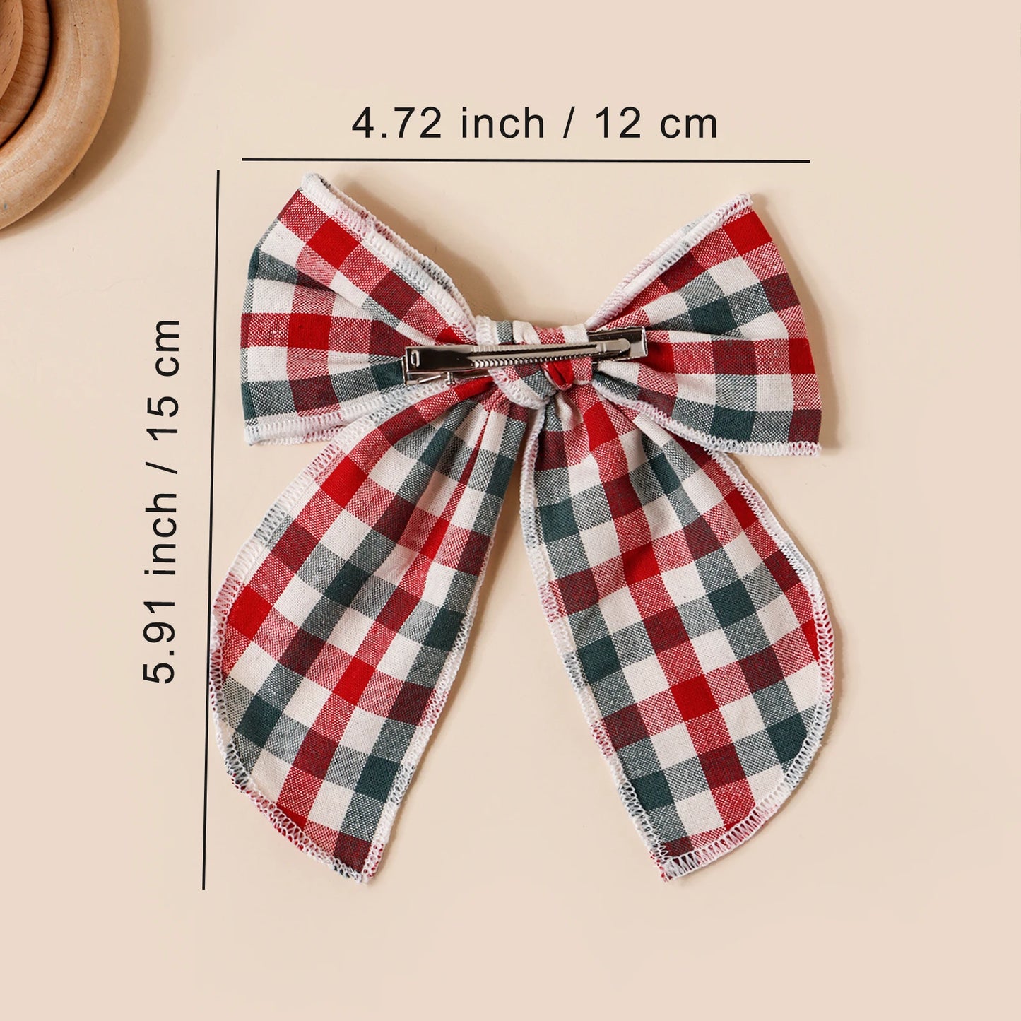 Girls Christmas Style Grid Bow Hair Clip Children's Ponytail Hairpin Festivel Party Headpiece Hair Accessories Wholesale Gift