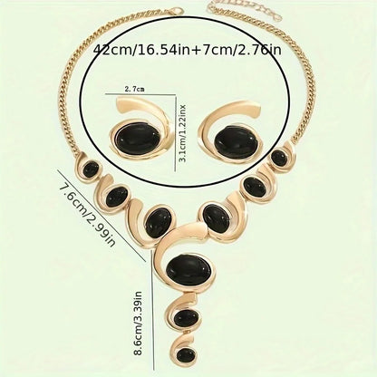 3pcs Elegant Vintage Jewelry Set for Women Sparkling Rhinestones Necklace Shiny Crystal Choker Bridal Wedding Earrings Party