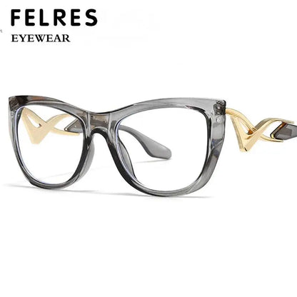 Trendy Oversized Reading Glasses Women Men High Quality Anti Blue Light Presbyopia Eyewear Cat Eye Optical Prescription Glasses