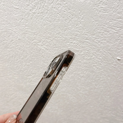 Retro Glossy Brown Amber Pattern Rendering Shockproof Protective Phone Case  For iPhone 16 15 14 13 Pro Max 16 Pro Back Cover