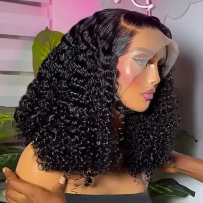 Luvin Loose Deep Wave Glueless 5x5 Ready to Wear Lace Closure Wig 200% Pre Plucked Water Curly Transparent Human Hair Wigs