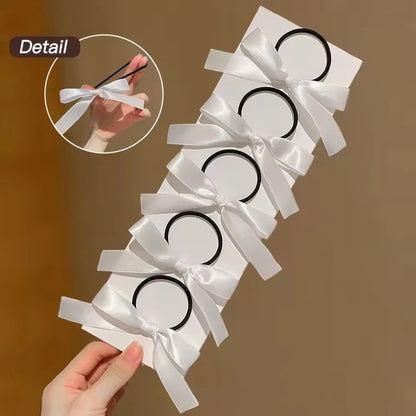 5Pcs Women's Style, Fashionable and Cute, Black Bow Hair Tie, Suitable for Daily Use, Recommended Gift Hair Accessories