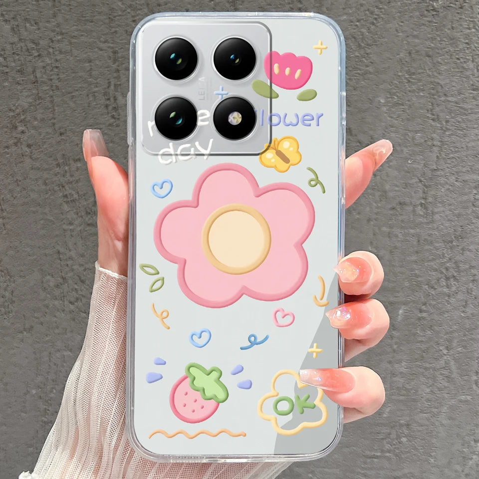 Case For Xiaomi 15 15T Pro Ultra Colorful Love Heart Durable Lightweight Soft Transparent Bumper For Xiaomi15Pro 15Ultra Fundas