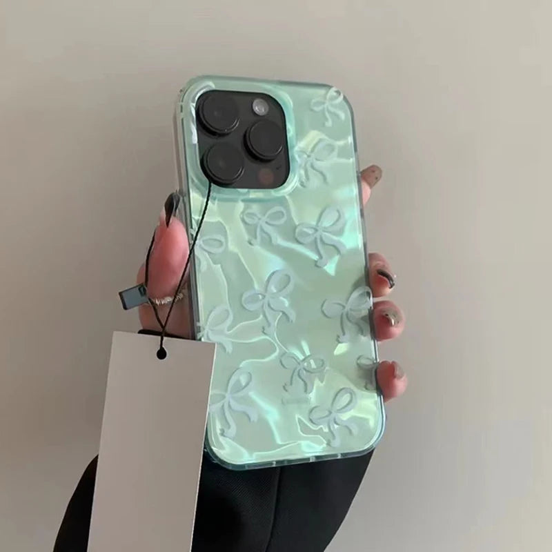 Pearl Bowknot 3D Fashion Case For OPPO A40 A60 A80 A3 A77S A15 A15S A35 A3X A59 A79 A18 A38 A77 A57 A78 A58 A96 A17 A17K Cover