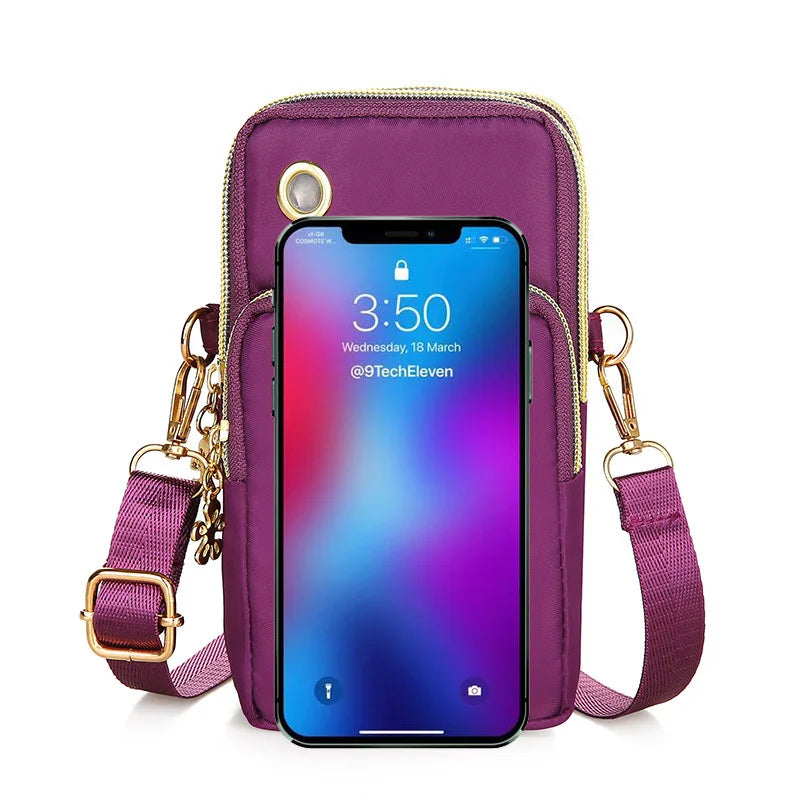 New Balloon Mobile Phone Crossbody Bags for Women Fashion Women Shoulder Bag Cell Phone Pouch With Headphone Plug 3 Layer Wallet.