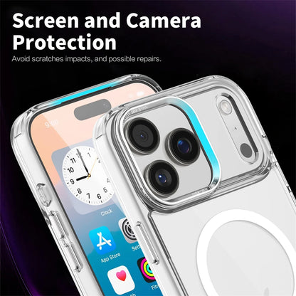 Luxury Anti-Yellow Strong Magnetic Case for iPhone 17 Pro Max Air 16 15 14 13 12 11 Magsafe Shockproof Wireless Charging Cover